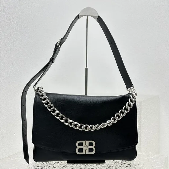 Balenciaga Bb Soft Flap Bag Black Shoulder Bag