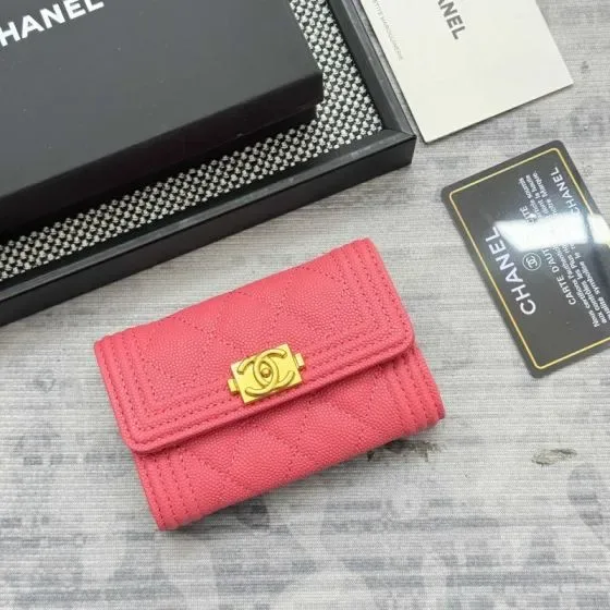 Chanel Boy Pink Card Holder