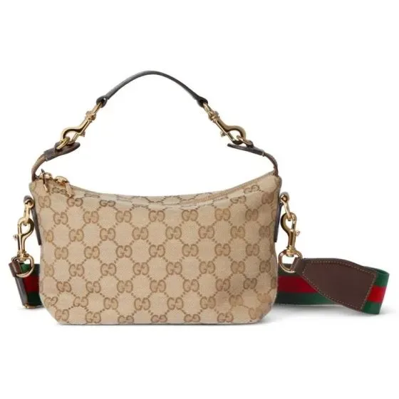 Gucci Gg Canvas Messenger Bag Beige Brown Hobo