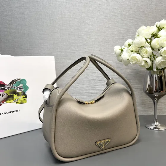 Prada Arcon Bag Etoupe Gray Top Handle
