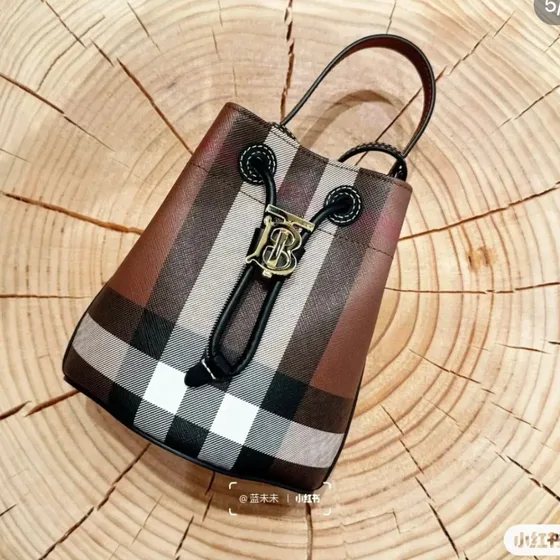 Burberry Freya Tote بني Birch Check Tote Bag