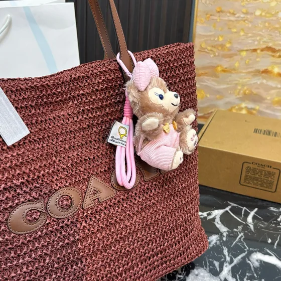 Coach Straw Borsa tote Dusty Rose Borsa tote