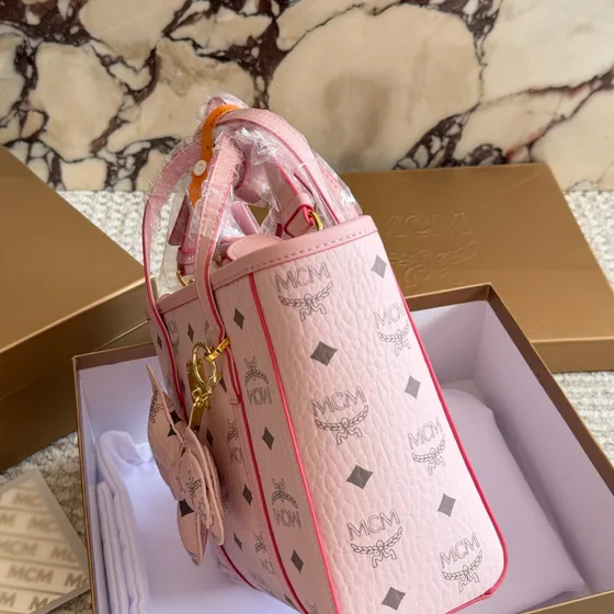 MCM Toni Top-Zip Shopper Mini Soft Rosa Borsa tote