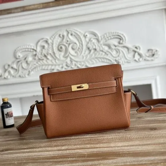 Hermes Kelly Messenger Gold Crossbody