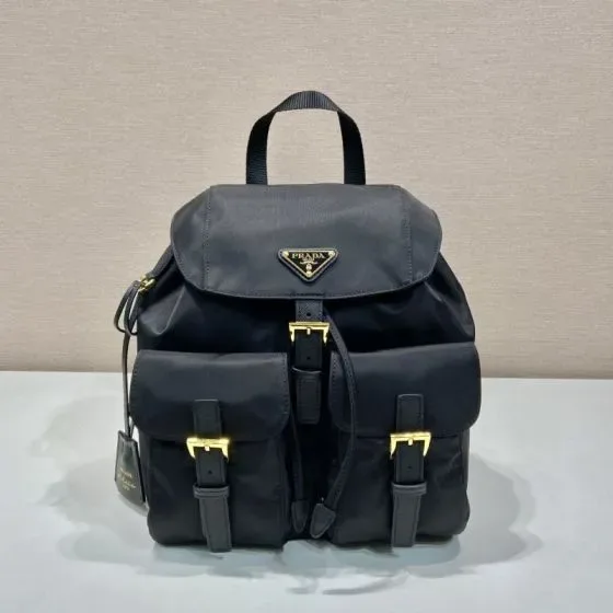 Prada Re-Nylon Medium Backpack Black Backpack