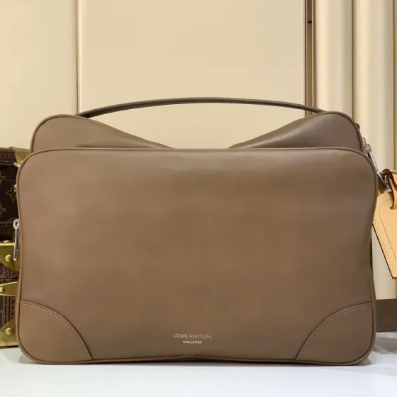 Louis Vuitton S Lock Briefcase Taupe Brown Top Handle