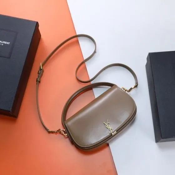 YSL Voltaire Mini Shoulder Bag Dark Taupe Crossbody