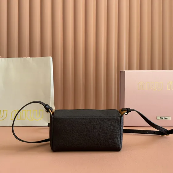 Miu Miu Leather Mini Crossbody Bag Black Crossbody