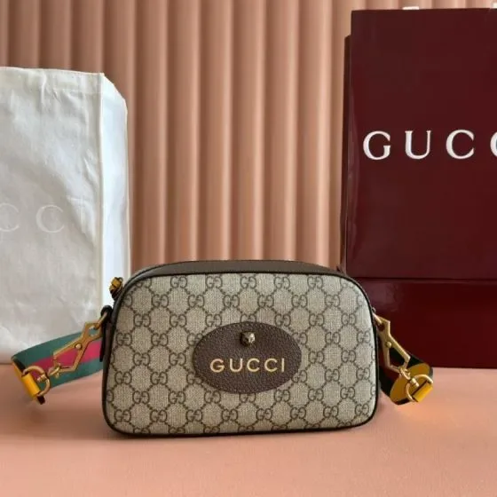 Gucci Neo Vintage Gg Supreme Messenger Bag Beige Brown Crossbody