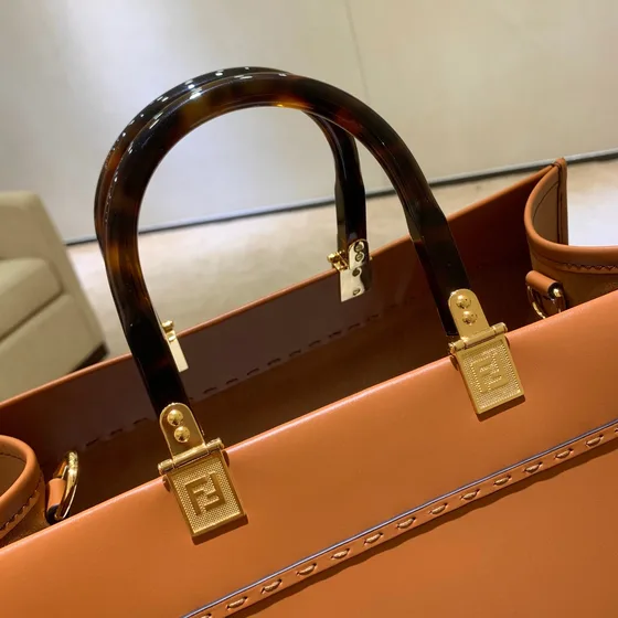 Fendi Sunshine Shopper Tote Brown Tote Bag