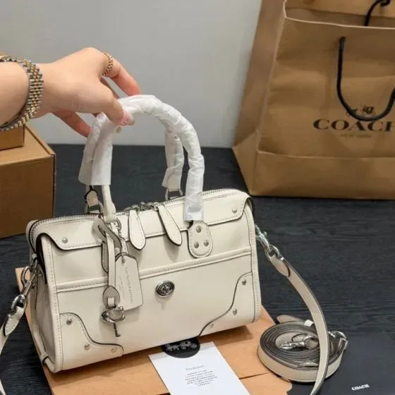 Coach Millie Satchel White Top Handle