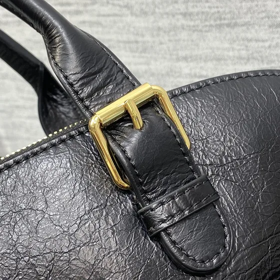 Dior Vintage Dome Satchel Svart Topphandtag