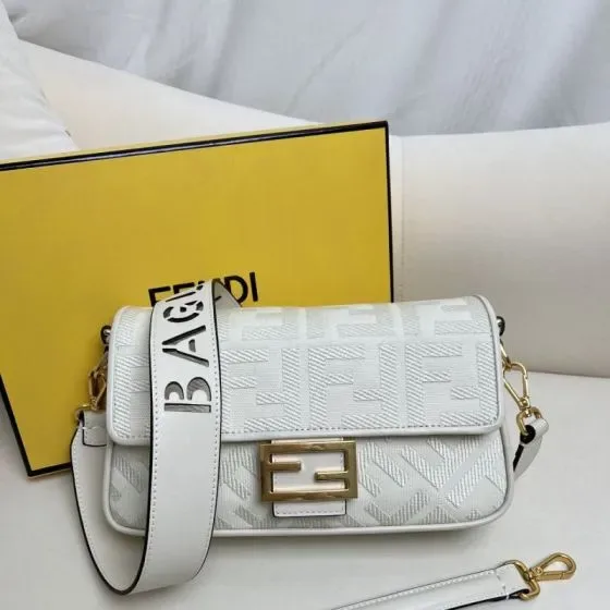 Fendi Baguette White Crossbody