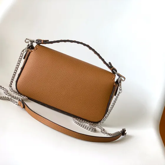 Fendi Baguette Brown Crossbody Shoulder Bag