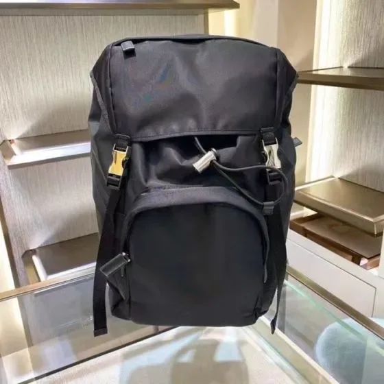 Prada Nylon Buckle Backpack Black Backpack