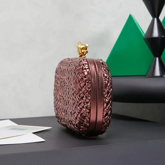 Bottega Veneta Knot Clutch Bronze Clutch