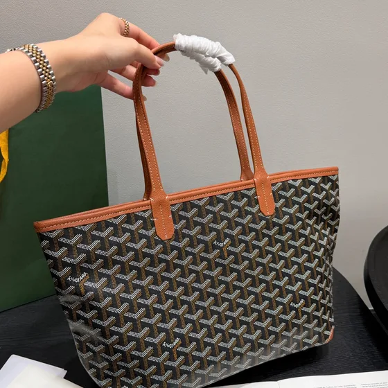 Goyard Artois Pm Black Tan Tote Bag