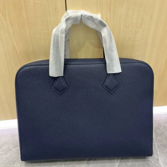 Hermes Aktentasche Marineblau Blau 38cm business
