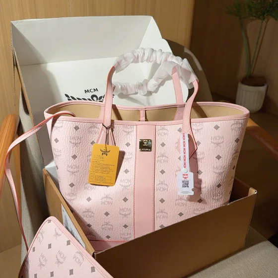 MCM Toni Shopper Tote Rosa Borsa tote