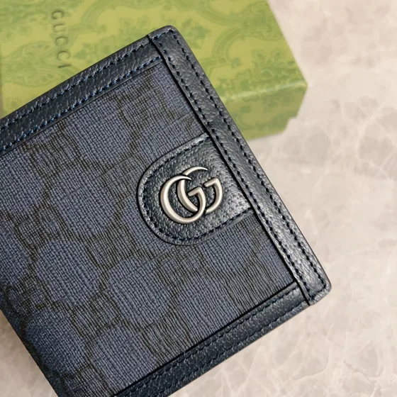 Gucci Gg Canvas Bi-Fold Wallet Black Wallet