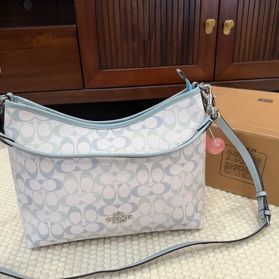 Coach City Bucket Bag In Signature Canvas Light Blue Crossbody