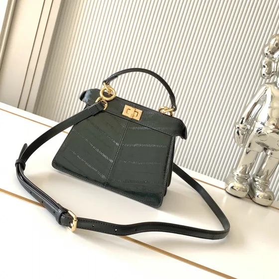 Fendi Peekaboo Iseeu Small Dark Green Top Handle