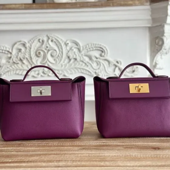 Hermes 24 24 Mini Purple Top Handle