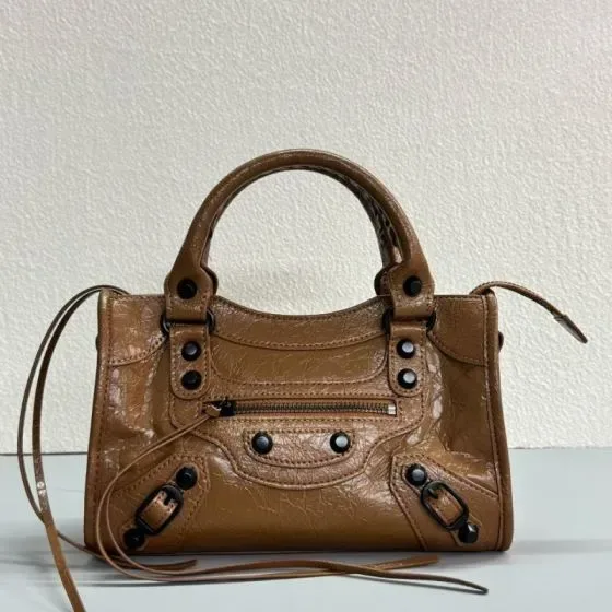 Balenciaga Le Cagole Mini Top Handle Bag Brown Top Handle