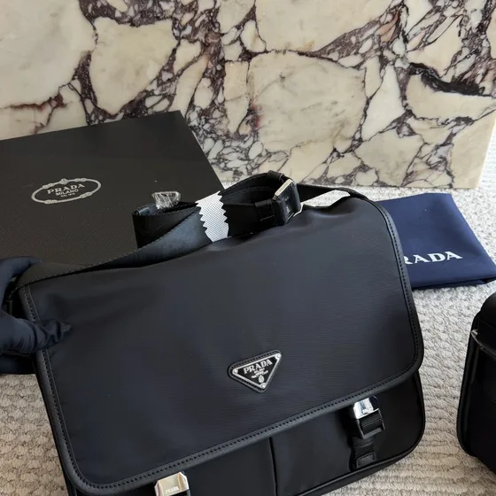 Prada Re-Nylon Shoulder Bag With Pouch Black Crossbody