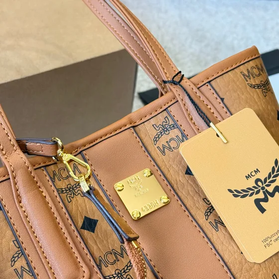 MCM Toni Mini Shopper Cognac Tote Bag