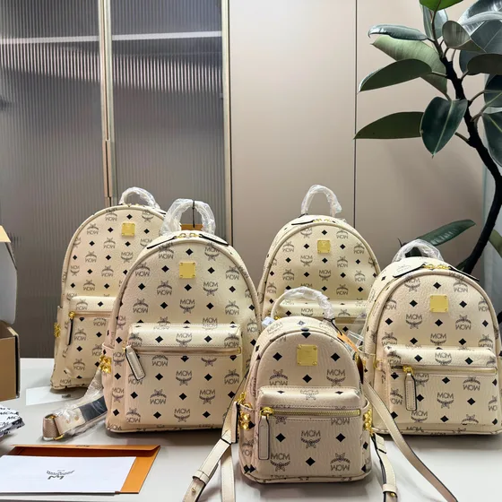 MCM Stark Visetos Backpack Powder Pink Backpack