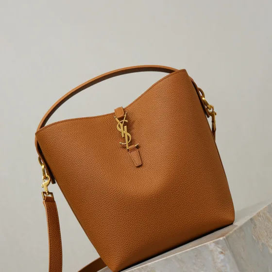 YSL Le 37 Beuteltasche Cognac Braun Schultertasche
