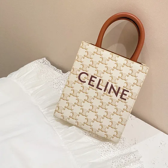 Celine Triomphe Mini Vertical Cabas Белый 17cm Сумка-шоппер