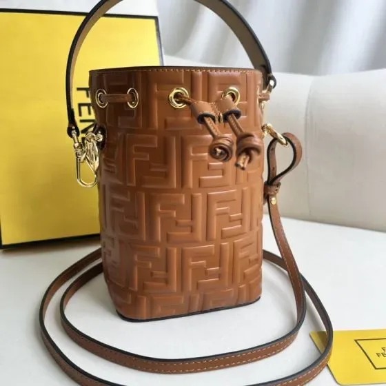 Fendi Mon Tr sor Mini Bucket Bag Brown Shoulder Bag Crossbody