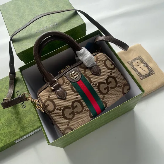 Gucci Ophidia Jumbo Gg Mini Tophåndtag Bag Beige/Brun Tophåndtag