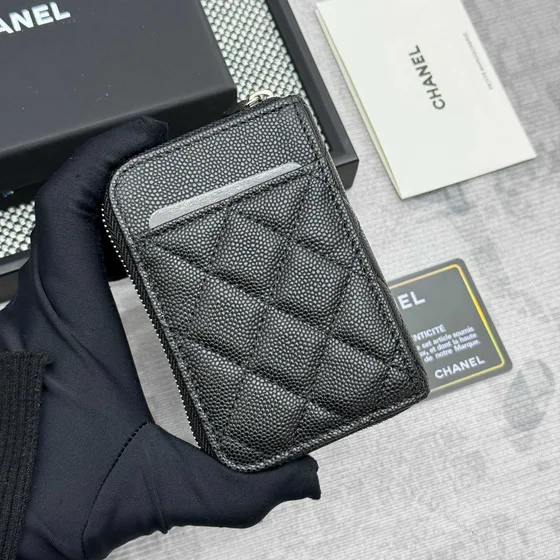 Chanel Cc Zip Card Holder أسود Card Holder