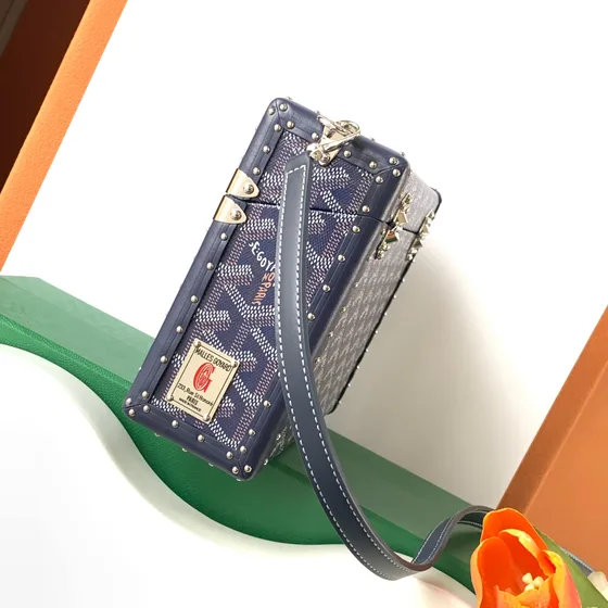 Goyard Cassette Trunk Bag สีน้ำเงินเข้ม สีฟ้า Crossbody