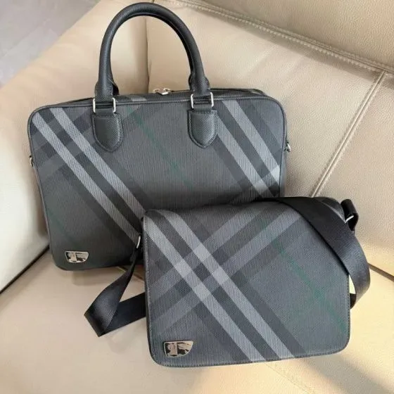 Burberry Check Crossbody Bag Charcoal Gray Crossbody