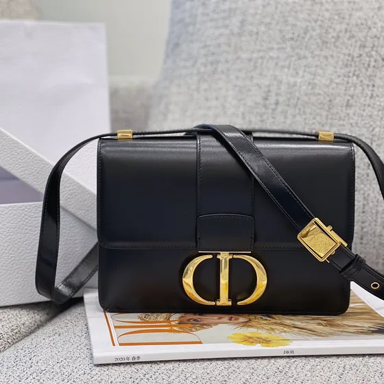 Celine 30 Montaigne Black Flap Bag