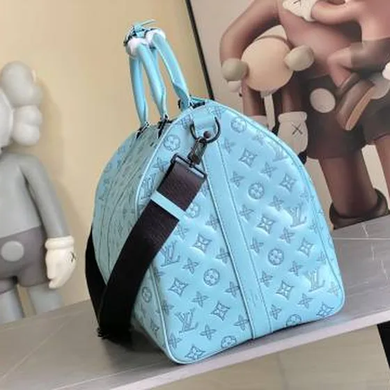 Louis Vuitton Keepall Bandouli re 50 Light Blue Monogram 50 travel