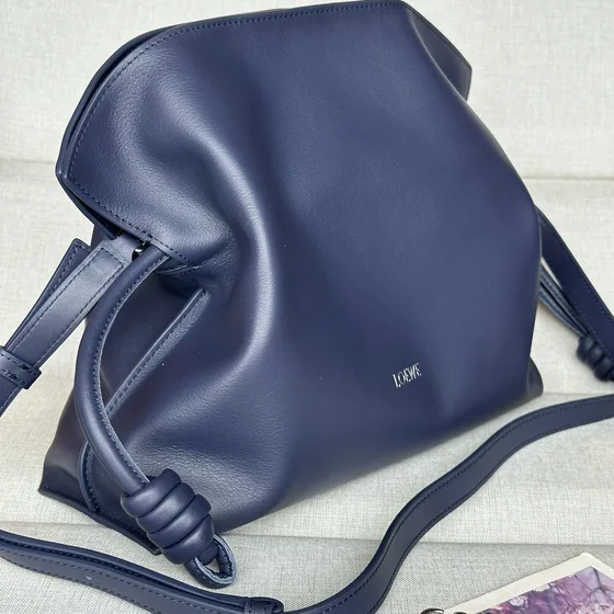 Loewe Flamenco Clutch Bag Navy Blue Shoulder Bag