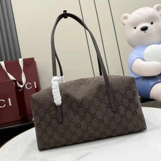 Gucci Gg Kanvas Medium Tote Bag Coklat Shoulder Bag