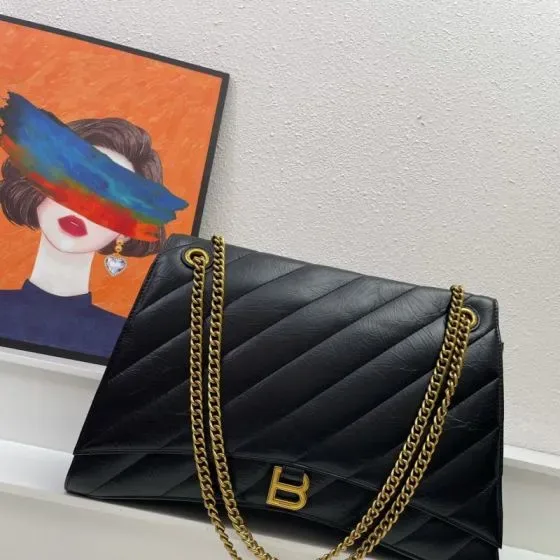 Balenciaga Crush Large Chain Bag Black Shoulder Bag