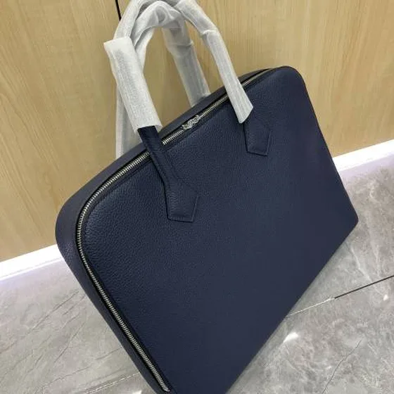 Hermes Briefcase Navy Blue 38cm business