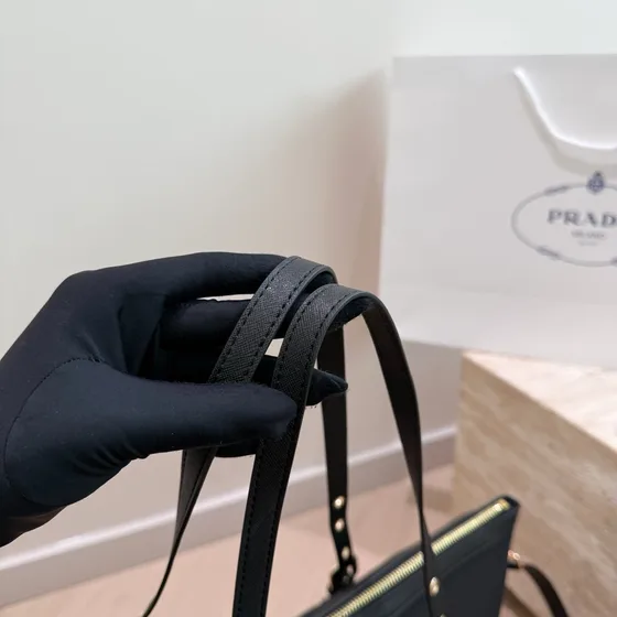 Prada Nylon Tote Bag With Shoulder Strap Black Tote Bag