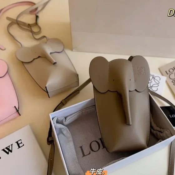 Loewe Elephant Pocket Grey Crossbody