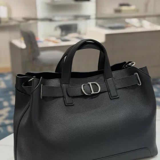 Dior Large Dior Lingot Briefcase Black Top Handle