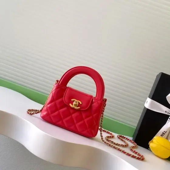 Chanel Mini Shopping Bag Red Top Handle