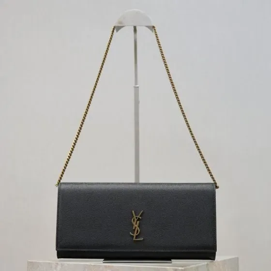 YSL Cassandre Chain Wallet Black Woc