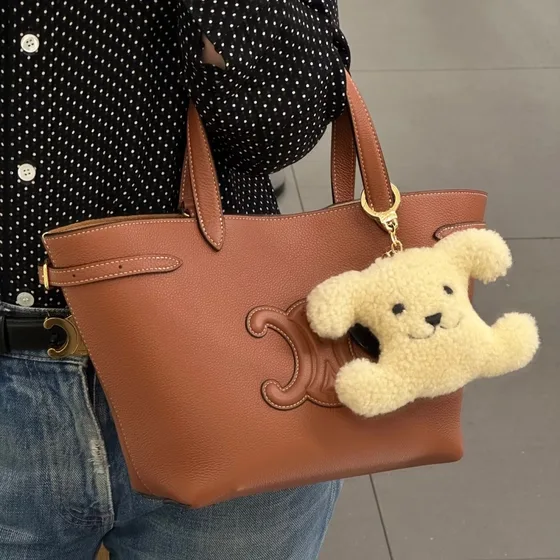 Celine Triomphe Small Cabas Anais Tan/Bruin Bovenhandgreep